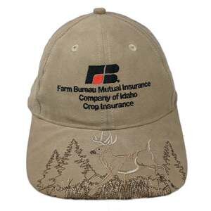 Legend Baseball Cap Brown One Size Idaho Farm Bureau Crop Insurance Deer Hat